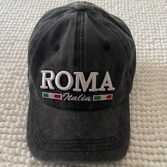 Roma Black Cap with White Embroidery - Picture 1 of 4